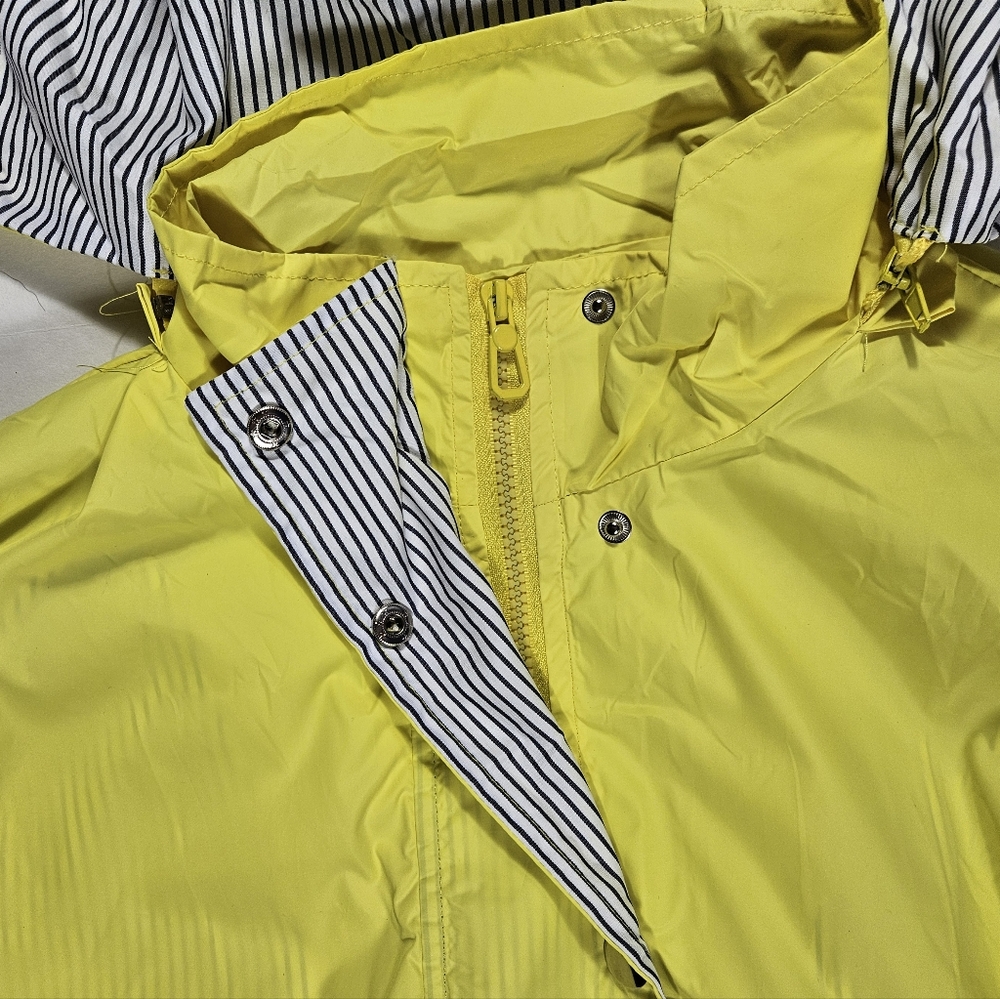 FISOUL Yellow Rain Coat Sz XXL Removable Hood Striped Lining Water-Resistant NWT - Picture 9 of 16